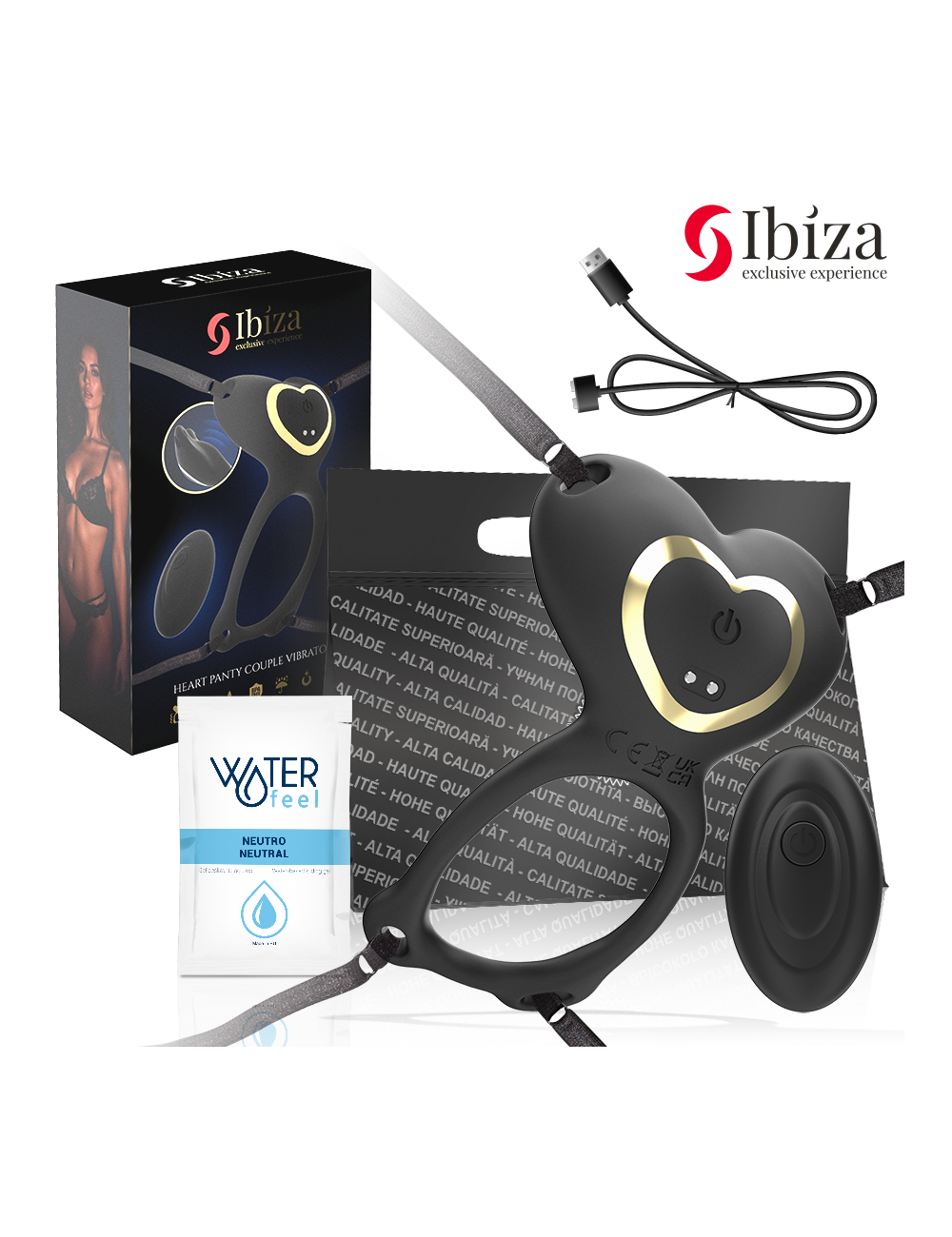 IBIZA - HEART PANTY COUPLE VIBRATOR REMOTE CONTROL