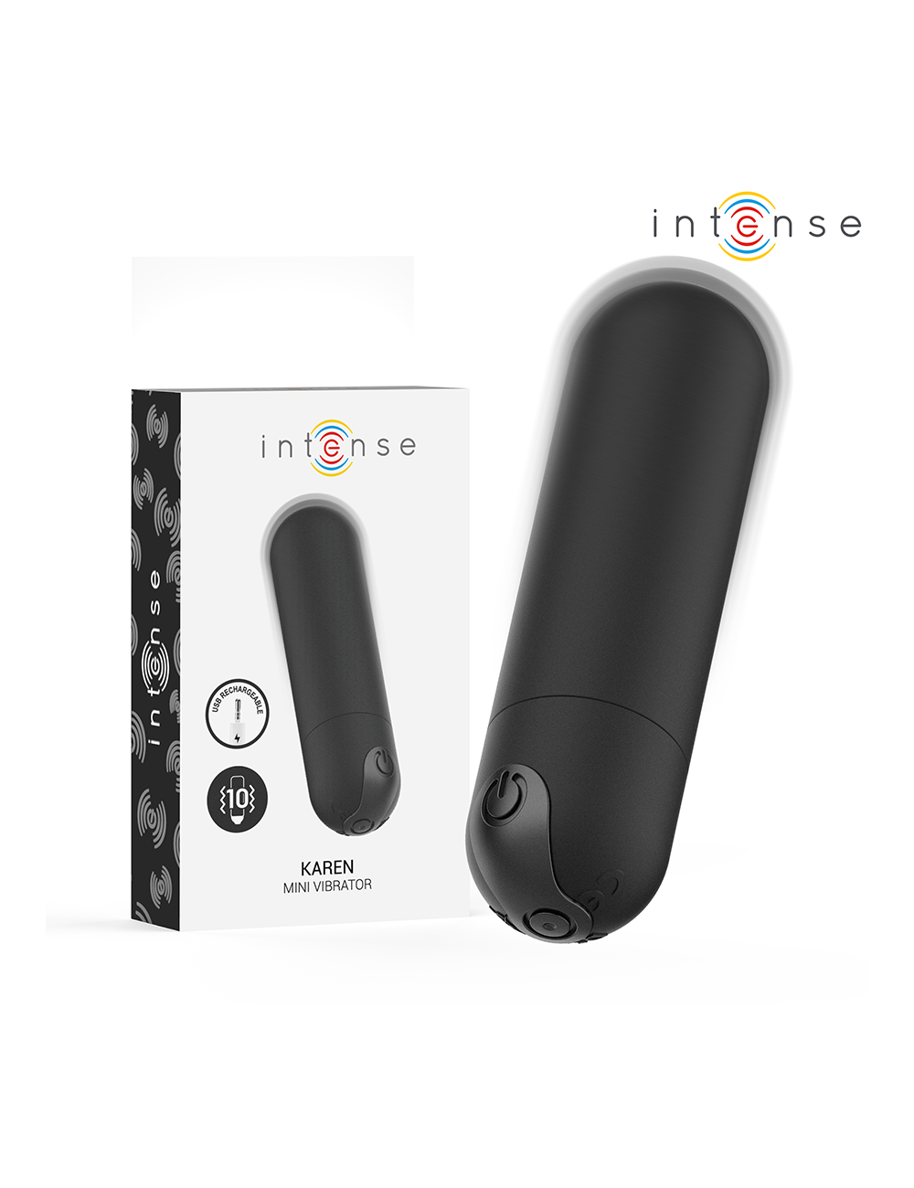INTENSE - KAREN MINI RECHARGEABLE VIBRATING BULLET BLACK