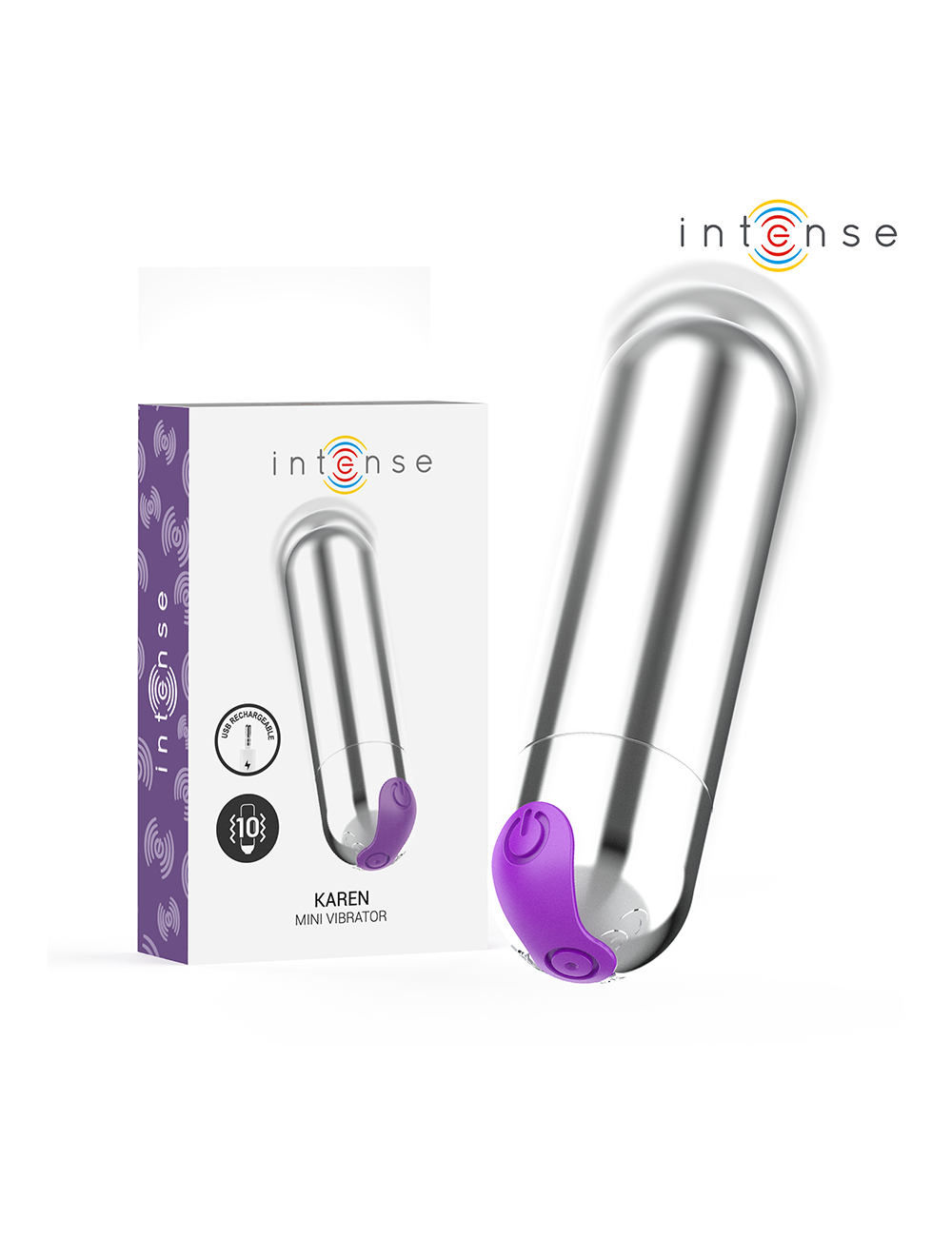 INTENSE - KAREN MINI RECHARGEABLE VIBRATING BULLET SILVER