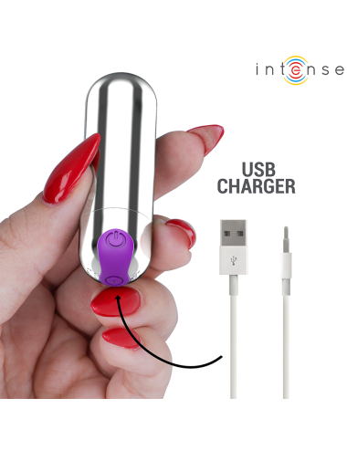INTENSE - KAREN MINI RECHARGEABLE VIBRATING BULLET SILVER