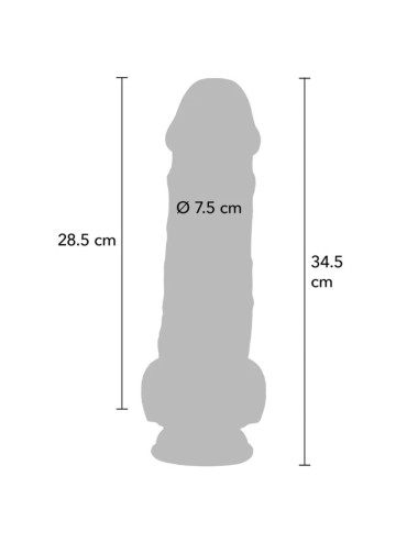 GET REAL - DELUXE REALISTIC PENIS WITH TESTICLES EXTRA THICK 34.5 CM