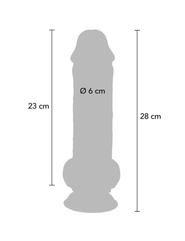 GET REAL - DELUXE REALISTIC PENIS WITH TESTICLES EXTRA THICK 28 CM