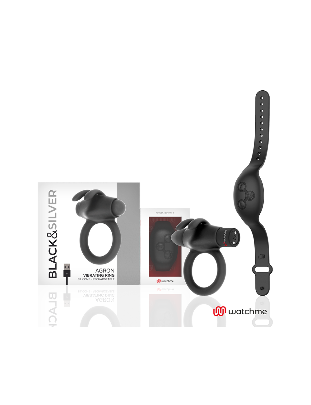 BLACK&SILVER - AGRON REMOTE CONTROL COCKRING WATCHME