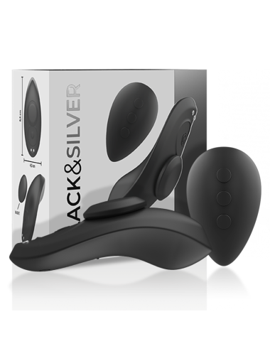 BLACK&SILVER - PRESTON RECHARGEABLE SILICONE VIBRATOR PANTIE BLACK
