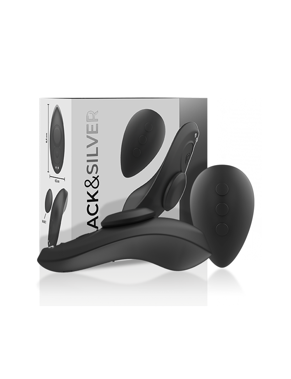 BLACK&SILVER - PRESTON RECHARGEABLE SILICONE VIBRATOR PANTIE BLACK