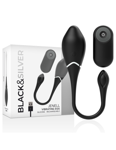 BLACK&SILVER - JENELL RECHARGEABLE VIBRATING EGG