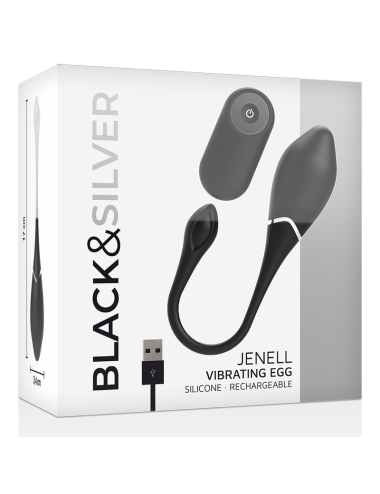 BLACK&SILVER - JENELL RECHARGEABLE VIBRATING EGG