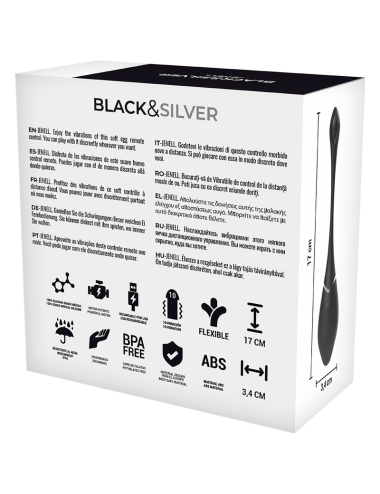 BLACK&SILVER - JENELL RECHARGEABLE VIBRATING EGG