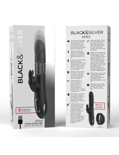 BLACK&SILVER - KENJI STIMULATING VIBE COMPATIBLE WITH WATCHME WIRELESS TECHNOLOGY