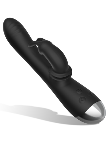 BLACK&SILVER - DJ. ADAM RECHARGEABLE SILICONE RABBIT STIMULATOR BLACK