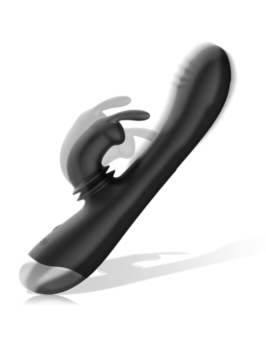 BLACK&SILVER - DJ. ADAM RECHARGEABLE SILICONE RABBIT STIMULATOR BLACK