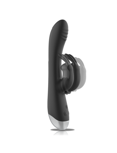 BLACK&SILVER - DJ. ADAM RECHARGEABLE SILICONE RABBIT STIMULATOR BLACK