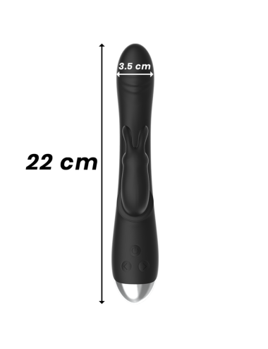 BLACK&SILVER - DJ. ADAM RECHARGEABLE SILICONE RABBIT STIMULATOR BLACK