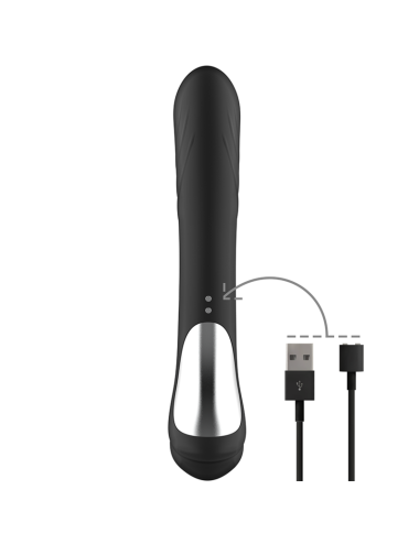 BLACK&SILVER - JAMIE RECHARGEABLE SILICONE RABBIT STIMULATOR BLACK
