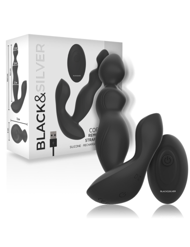 BLACK&SILVER - CORA ANAL PLUG SILICONE REMOTE CONTROL