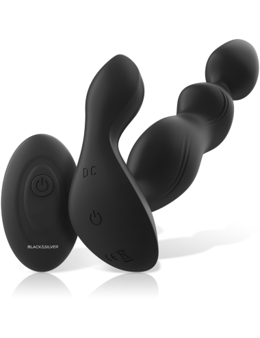 BLACK&SILVER - CORA ANAL PLUG SILICONE REMOTE CONTROL