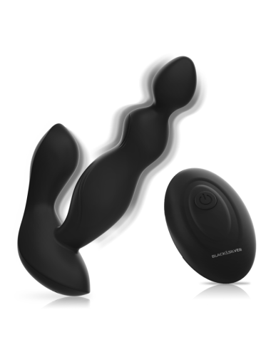 BLACK&SILVER - CORA ANAL PLUG SILICONE REMOTE CONTROL