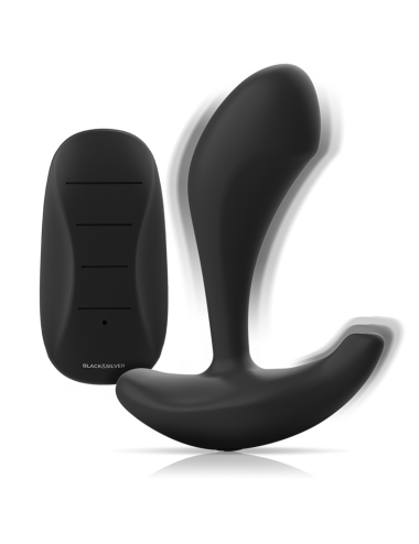 BLACK&SILVER - DWAYNE ANAL PLUG SILICONE REMOTE CONTROL