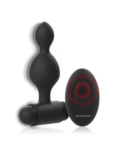BLACK&SILVER - TUCKER SMALL SILICONE ANAL PLUG REMOTE CONTROL