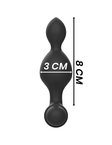 BLACK&SILVER - TUCKER SMALL SILICONE ANAL PLUG REMOTE CONTROL