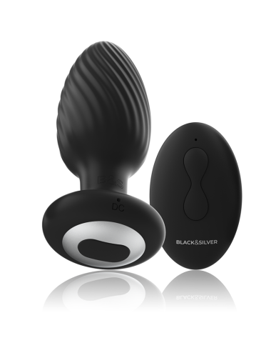 BLACK&SILVER - WELLS PLUG SILICONE ANAL ROTATOR REMOTE CONTROL