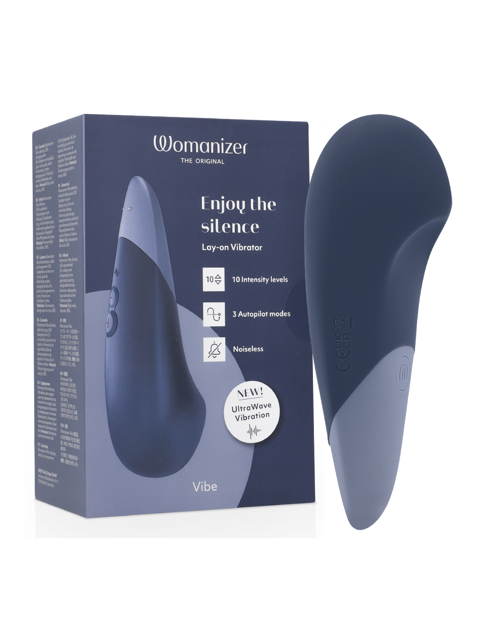 WOMANIZER - VIBE LAY-ON SILENT VIBRATOR DARK BLUE