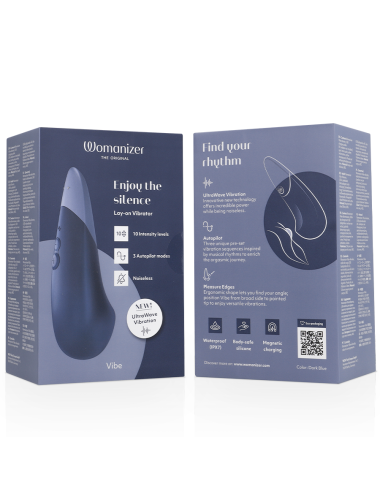 WOMANIZER - VIBE LAY-ON SILENT VIBRATOR DARK BLUE