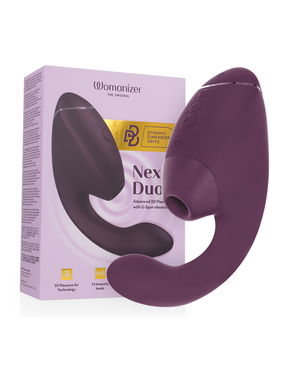 WOMANIZER - DUO NEXT DUAL CLITORAL & G-SPOT STIMULATOR DARK PURPLE