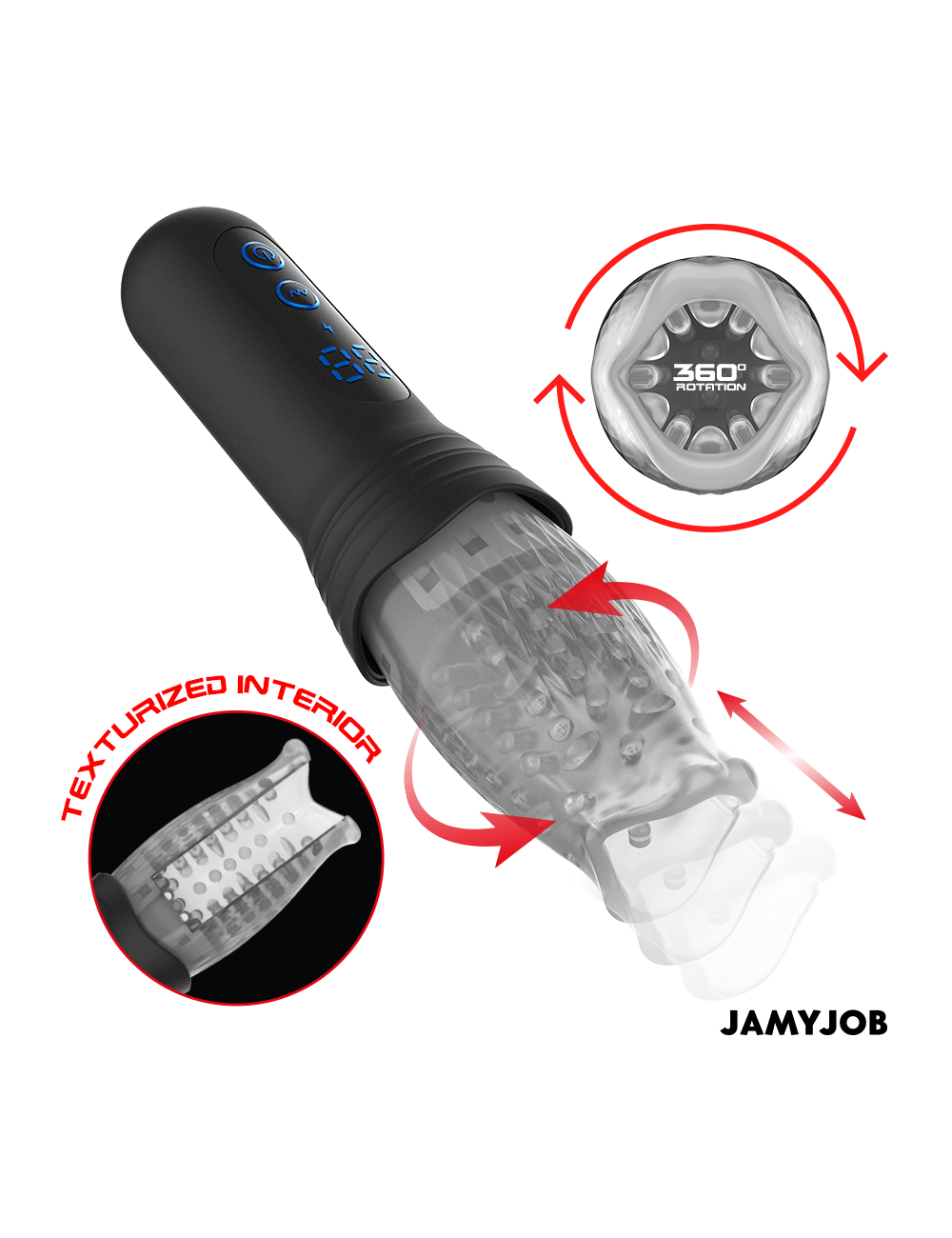 JAMYJOB - SPINJOB 2.0 MASTURBATOR WITH THRUSTING AND ROTATION