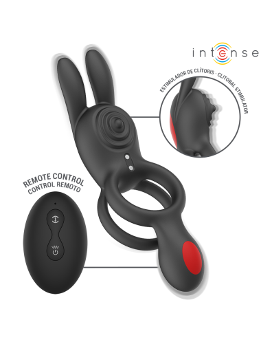 INTENSE - QUINN DOUBLE VIBRATION RING WITH REMOTE CONTROL