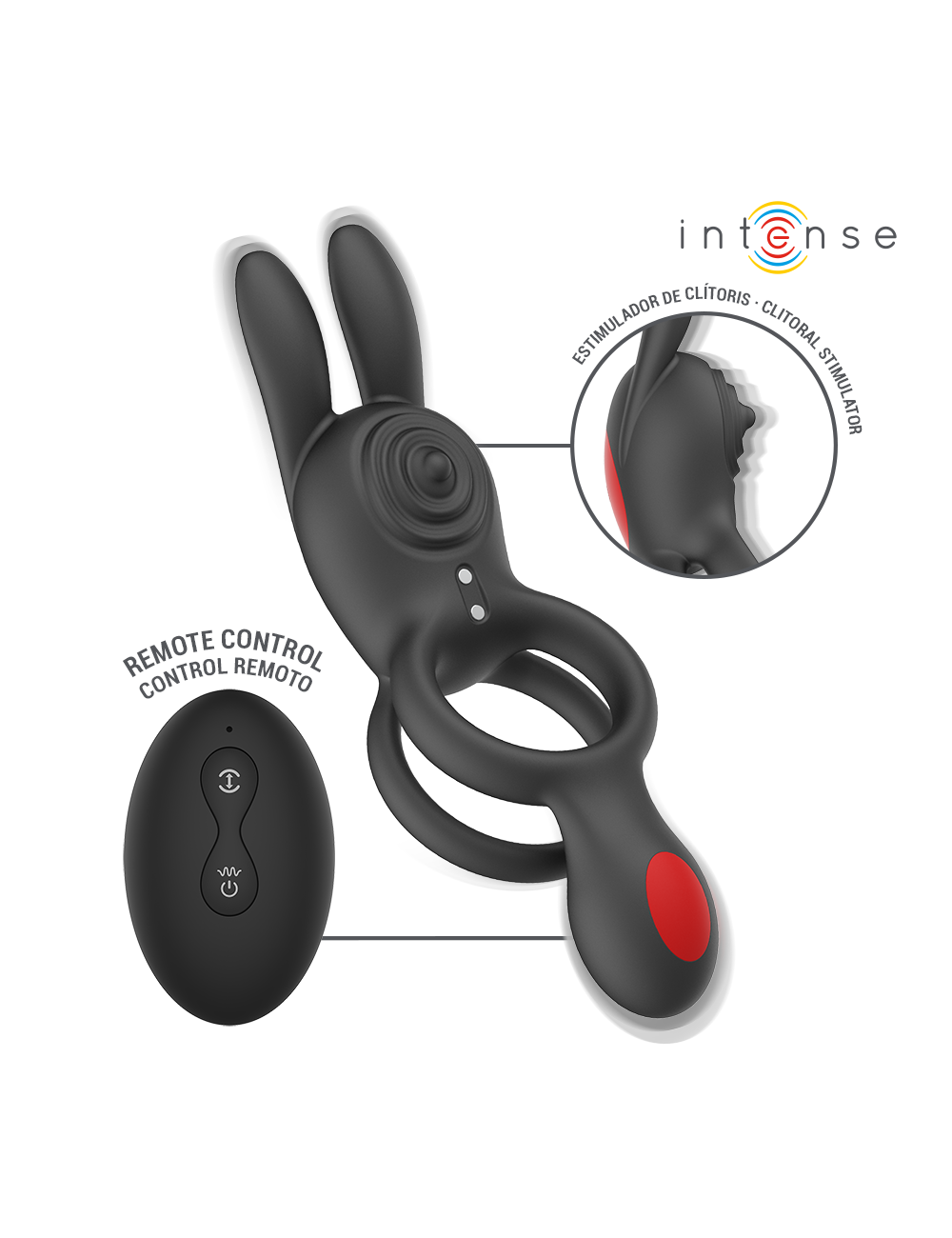 INTENSE - QUINN DOUBLE VIBRATION RING WITH REMOTE CONTROL