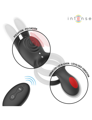 INTENSE - QUINN DOUBLE VIBRATION RING WITH REMOTE CONTROL