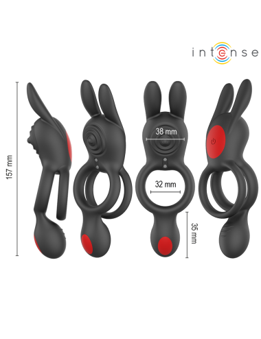 INTENSE - QUINN DOUBLE VIBRATION RING WITH REMOTE CONTROL