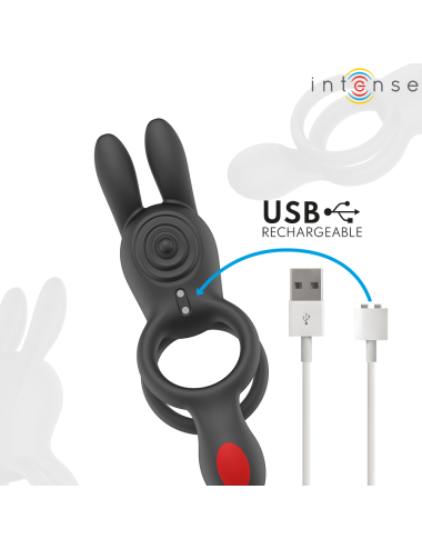 INTENSE - QUINN DOUBLE VIBRATION RING WITH REMOTE CONTROL