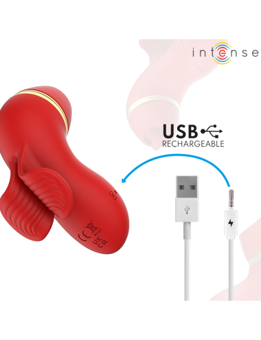 INTENSE - PATTY STIMULATOR WITH 4 HEADS, SUCTION, TAPPING, TICKLING AND LICKING