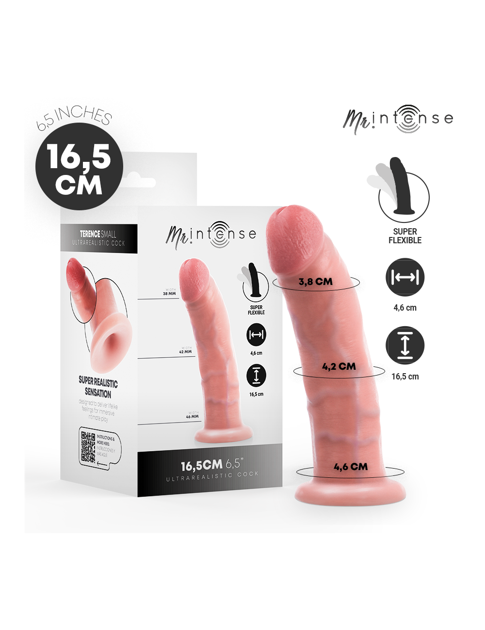 MR INTENSE - SMALL TERENCE DILDO 16.5 CM -Ø- 4.6 CM