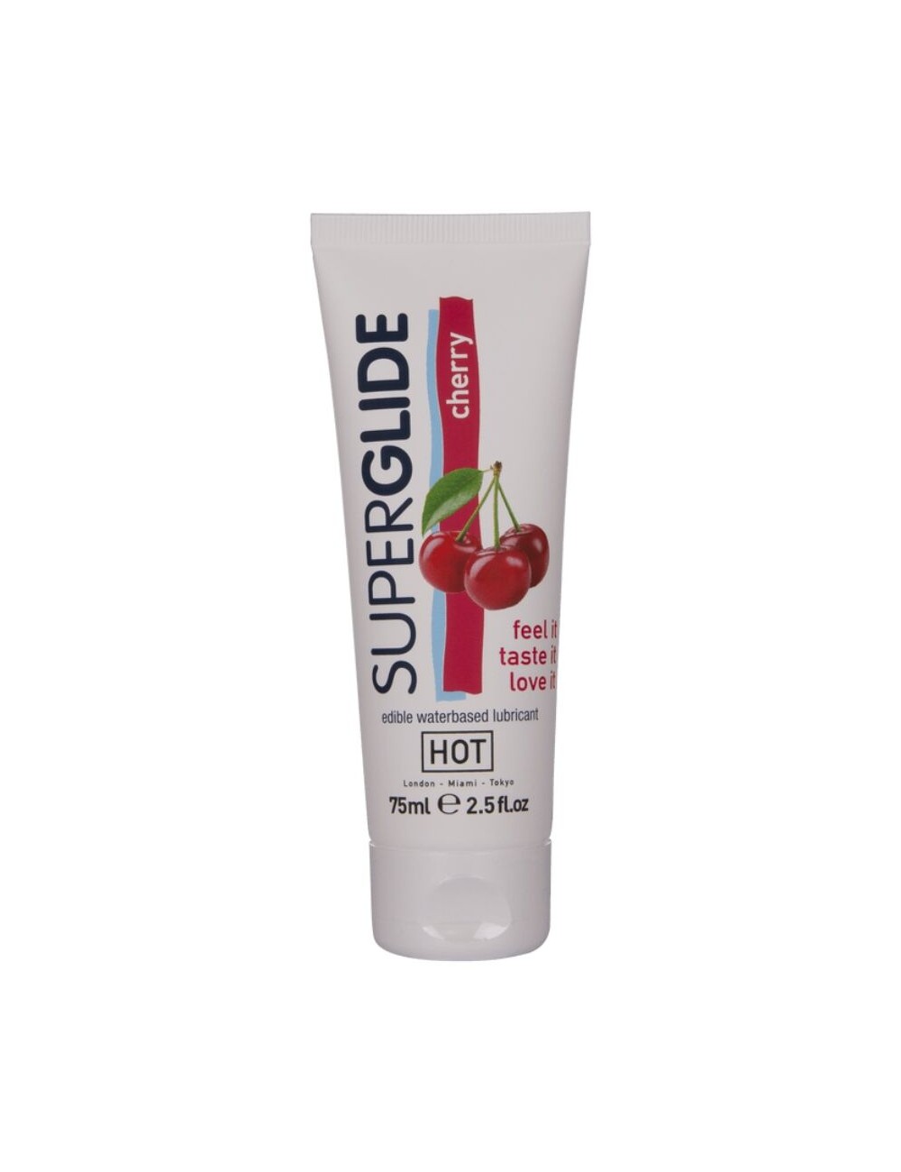 HOT - SUPERGLIDE EDIBLE LUBRICANT WATERBASED CHERRY 75 ML