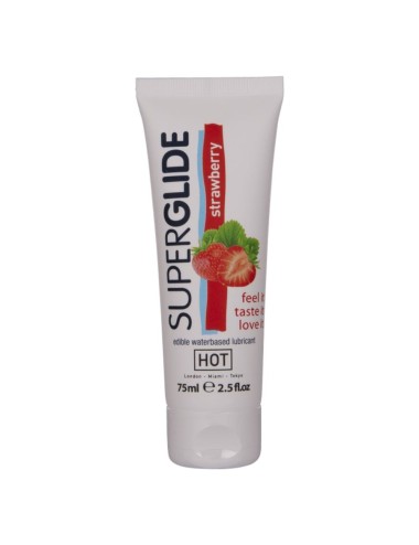 HOT - SUPERGLIDE EDIBLE LUBRICANT WATERBASED STRAWBERRY 75 ML