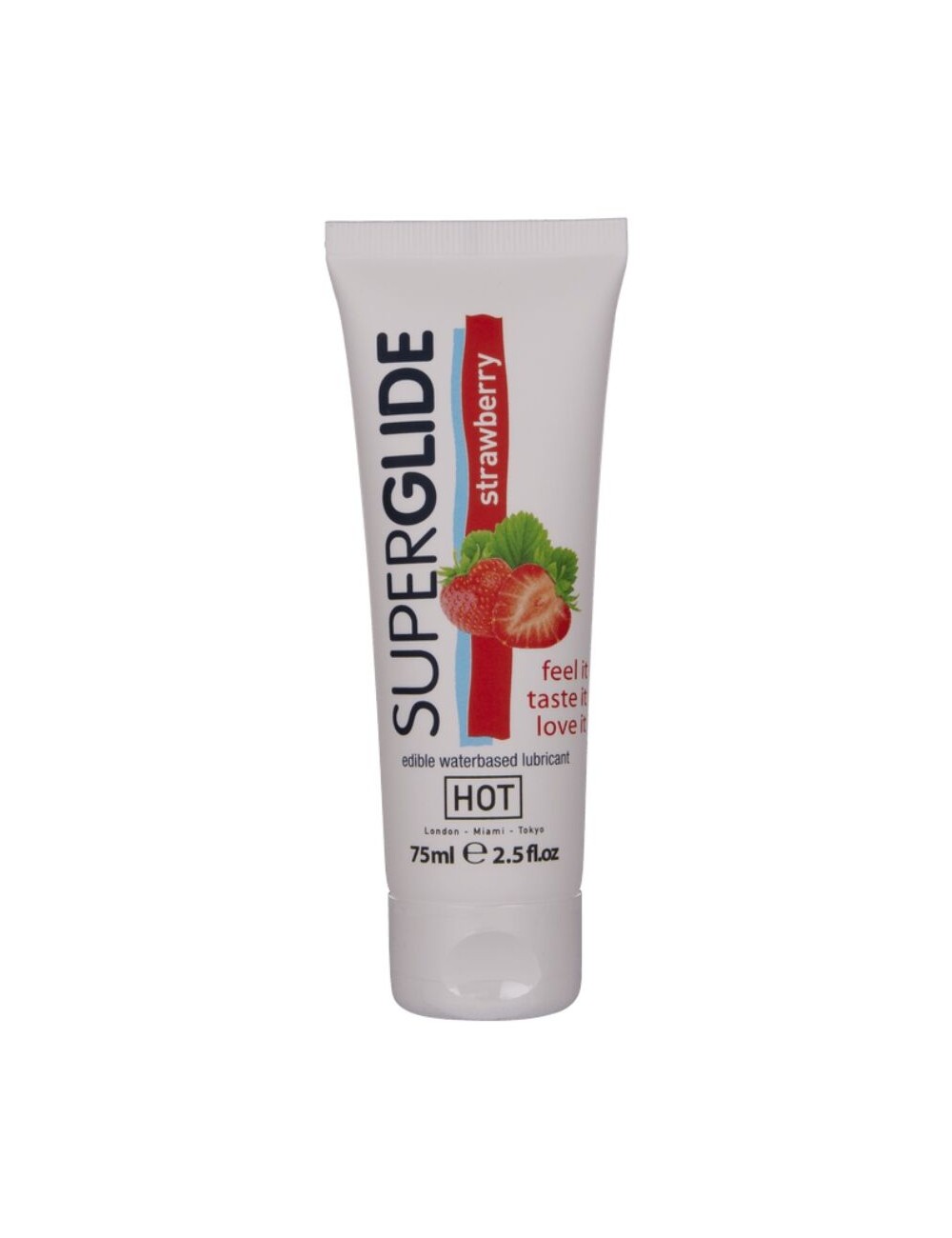 HOT - SUPERGLIDE EDIBLE LUBRICANT WATERBASED STRAWBERRY 75 ML