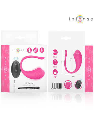 INTENSE - OLIVIA PINK VIBRATING EGG WITH REMOTE CONTROL