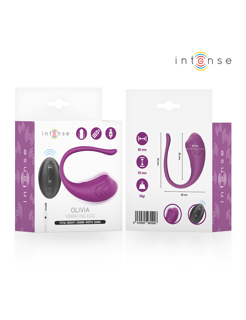 INTENSE - OLIVIA PURPLE VIBRATING EGG WITH REMOTE CONTROL