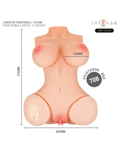 INTENSE DEEP TOUCH - VERO TORSO ANUS AND VAGINA WITH SUCTION, HEAT, VIBRATION AND VOICE EFFECTS WITH REMOTE CONTROL 5.5 KG