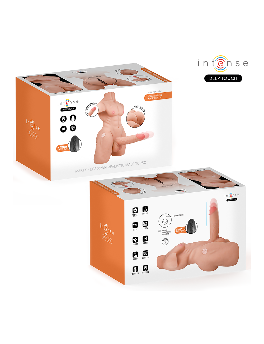 INTENSE DEEP TOUCH - MARTY TORSO WITH ANUS AND REALISTIC DILDO WITH PUSHING AND VIBRATION