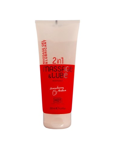 HOT - MASSAGE & GLIDE GEL 2IN1 STRAWBERRY 200 ML