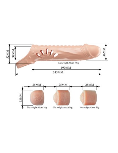 PRETTY LOVE - PENIS SLEEVE WITH EXTENDERS