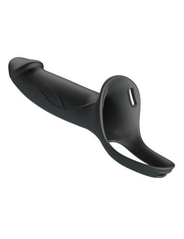 PRETTY LOVE - LANDON BLACK VIBRATING STRAP-ON