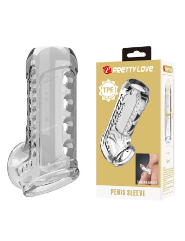 PRETTY LOVE - TRANSPARENT TEXTURED PENIS SHEATH