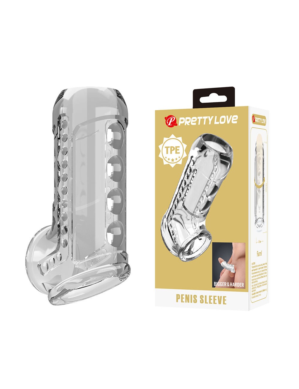 PRETTY LOVE - TRANSPARENT TEXTURED PENIS SHEATH