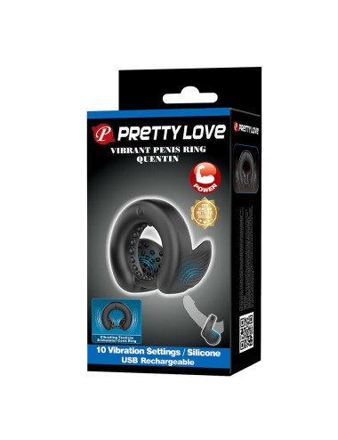 PRETTY LOVE - QUENTIN PENIS RING WITH TESTICULAR STIMULATOR