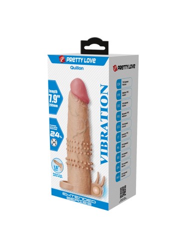 PRETTY LOVE - QUILLON PENIS SLEEVE WITH CLITORAL STIMULATOR AND VIBRATION